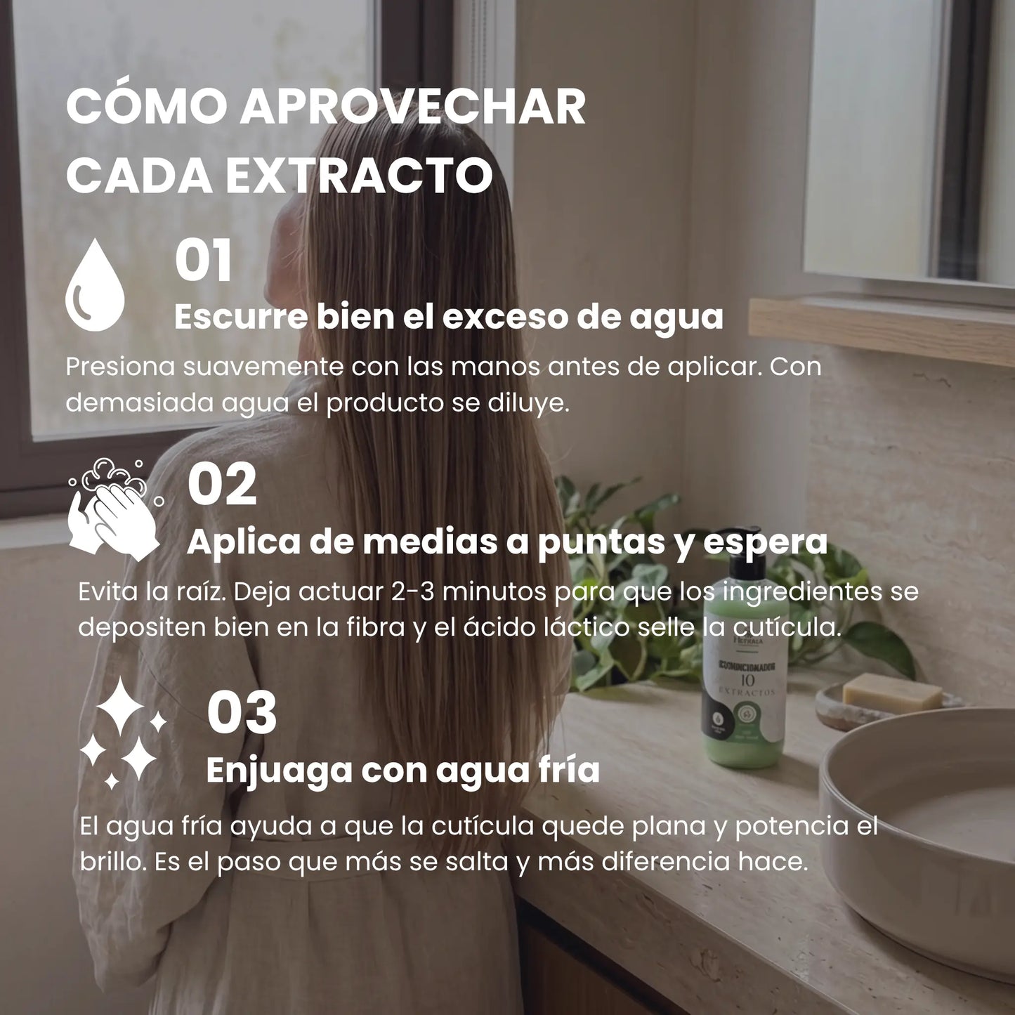 Acondicionador 10 Extractos | Suaviza, Desenreda y Elimina el Frizz