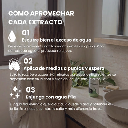 Acondicionador 10 Extractos | Suaviza, Desenreda y Elimina el Frizz