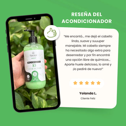 Acondicionador 10 Extractos | Suaviza, Desenreda y Elimina el Frizz