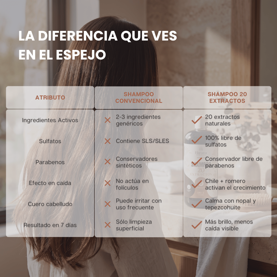 Shampoo 20 Extractos | Detiene la Caída y Activa el Crecimiento
