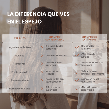 Shampoo 20 Extractos | Detiene la Caída y Activa el Crecimiento