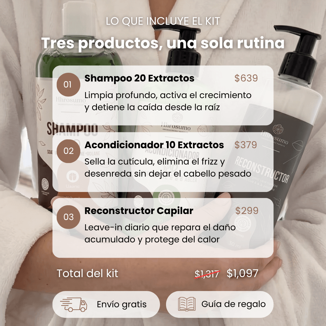 Kit de Cuidado Capilar | Detiene la caída, elimina el frizz y repara el daño