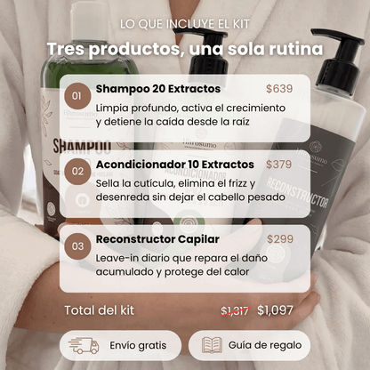 Kit de Cuidado Capilar | Detiene la caída, elimina el frizz y repara el daño